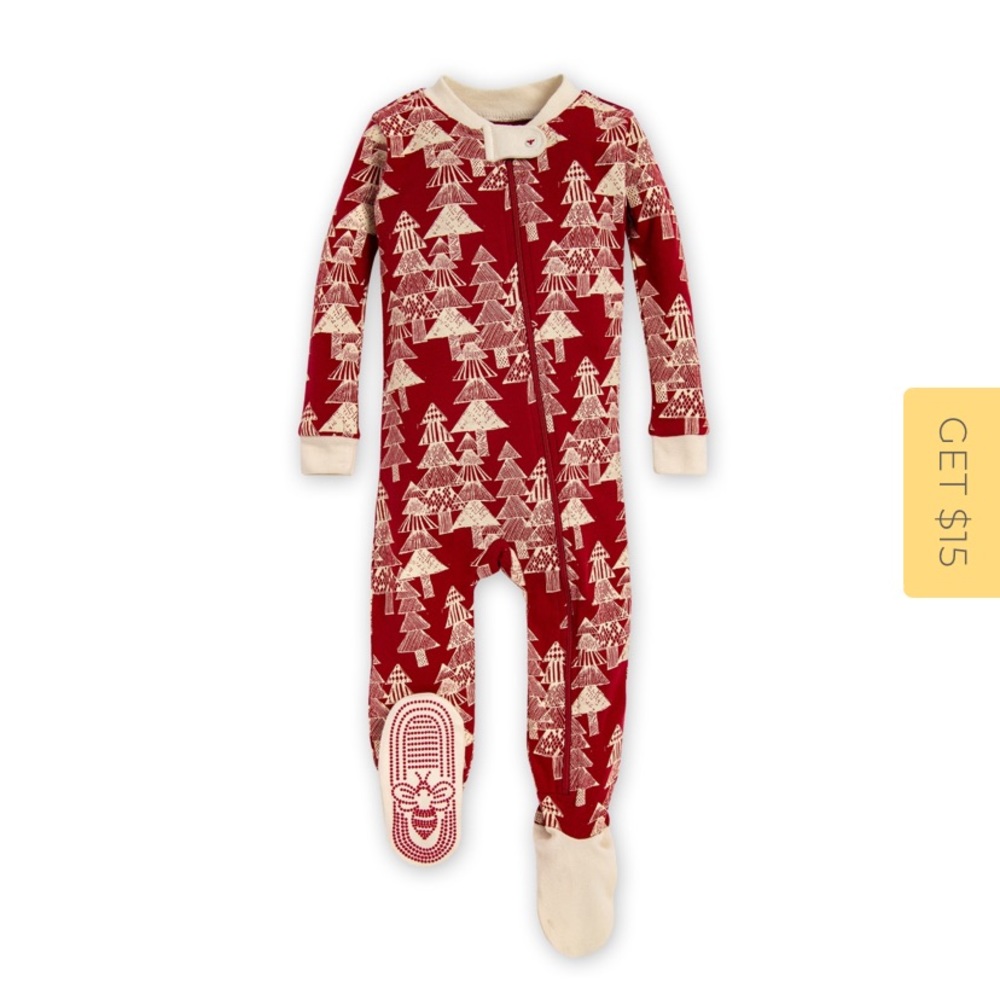 Burts Bees Etched Evergreens Organic Zip Up